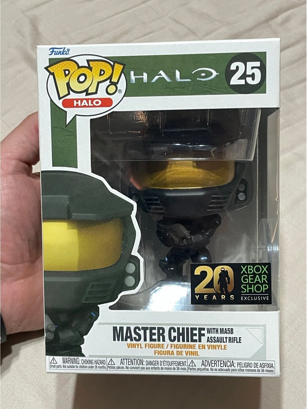 Funko Pop Games Halo Master Chief 25 20th Anniversary Xbox Exclusive + Protector